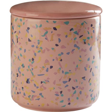 Interiors By Premier Medium Pink Terrazzo Storage Canister With Airtight Lid,Dolomite Food Container,Tea Coffee Sugar Canisters (1/4)