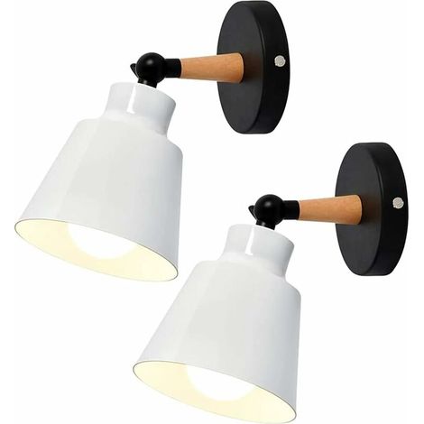 2er-Pack Vintage-Industrie-Wand- und Deckenleuchten E27 Metall Verstellbare Retro-Wandlampe für den Innenbereich für Schlafzimmer, Küche, Restaurant (Weiß)