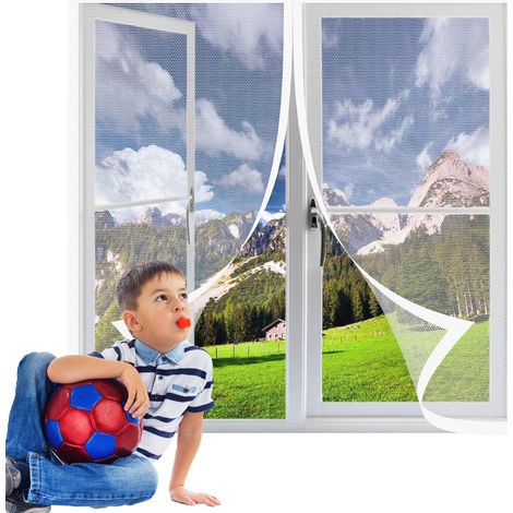 Magnétique Moustiquaire 90 x 65 cm Moustiquaire Magnétique Sans Outil Puissants Aimants pour Baie Vitree Fenetre Coulissante, Blanc