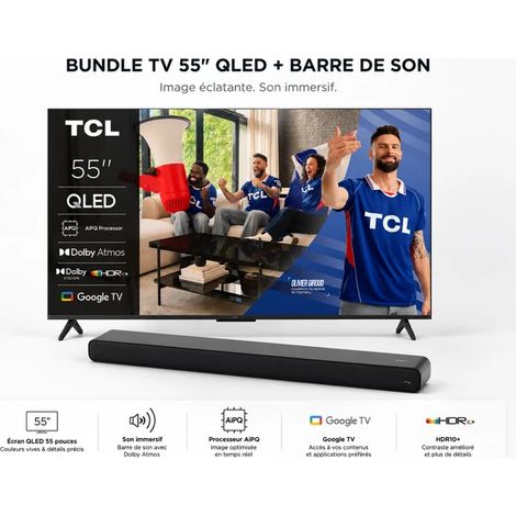 TCL 55P71K Téléviseur QLED - 55 pouces (139 cm) UHD 4K + Barre de son (1/5)