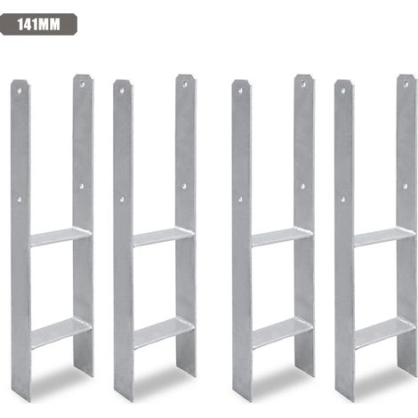 TolleTour Anclaje para postes para exteriores: extra robusto, resistente a la intemperie e ideal para postes de madera en el jardín - 141 mm 4x (1/5)