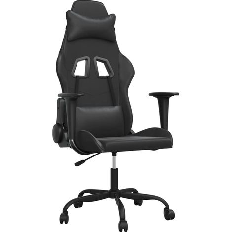 Chaise de jeu Chaise de Gaming de massage noir similicuir (1/5)