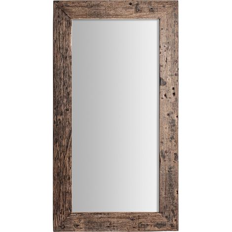 Miroir bois vieilli marron style colonial charme intemporel - Marron bois vieilli patiné (1/4)