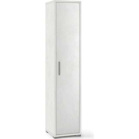 Armario columna multiusos de 5 puertas de diseño moderno Kumi - Blanco