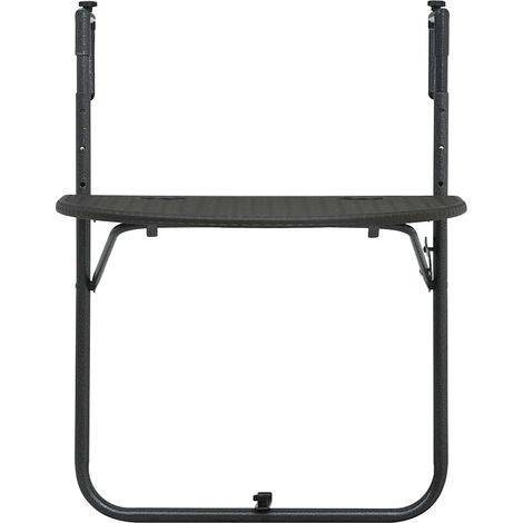 Tables de jardin, Table suspendue de balcon Table d'appoint, Marron 60x64x83,5 cm Plastique Aspect de rotin OIB2459E (1/5)