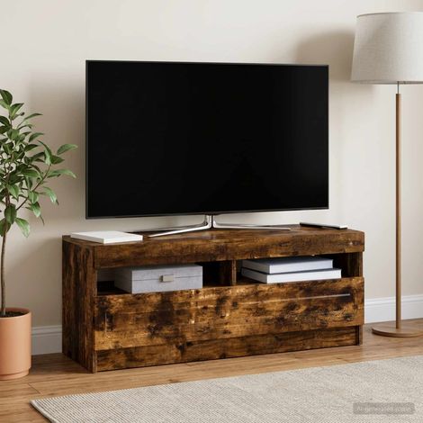 vidaXL Mueble de TV LED Roble Ahumado Madera de ingeniería (1/5)