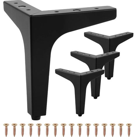 Lot de 4 pieds de meubles modernes en métal en forme de triangle pour placard, canapé, fauteuil, pouf 17 cm (1/5)