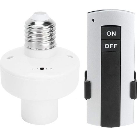 Douille avec Télécommande pour Allumer et Eteindre une Ampoule à Distance Adaptateur de Douille de Lampe E27 Kit Interrupteur Sans Fil Cadeau Noël Parents Amis Personnes âgées(Sans batterie) (1/5)