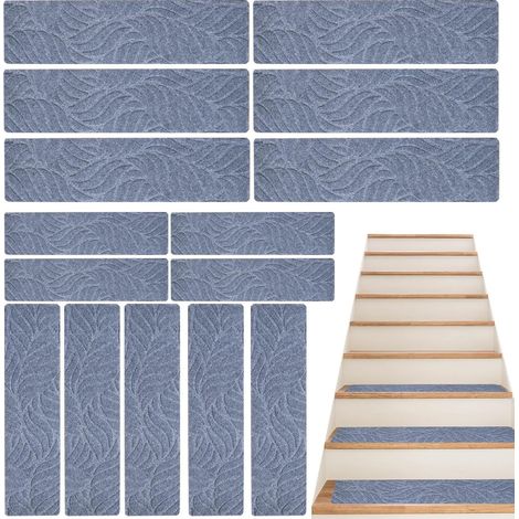 Tapis d'Escalier Revêtement Antidérapant Adhésif Réutilisable pour 15 Pièces Protège-marches Souples Antidérapants pour Seniors Animaux Chiens Garage (1/5)