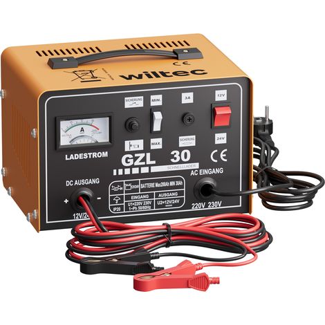 Wiltec Cargador baterías 12V 24V 16A WBL-GZL30 dispositivo carga motos coches camiones taller (1/5)