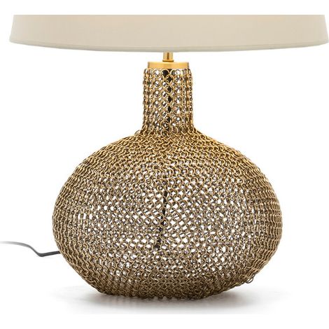 Pied de lampe verre et métal doré Randy (1/3)