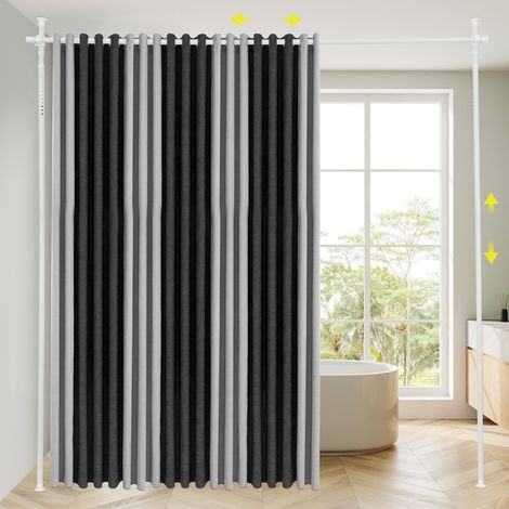 【Chauffage et ventilation】tringle à rideau rétractable, barre de séparation autoportante réglable, diviseur résistant pour séparer les rideaux suspendus, Aucun poinçonnage requis, 28 - 70 pouces (W), (1/5)