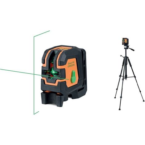 Geo Fennel – Laser croix verte GEO1X – Autonomie 5h – Alarme visuelle et sonore – Boîtier caoutchouté pour intérieur