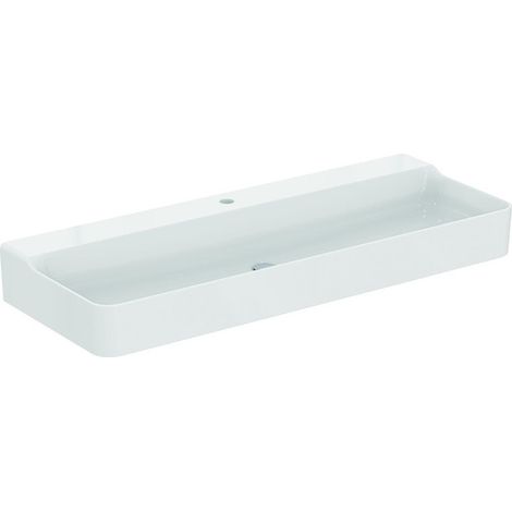 Lavabo CONCA 1200x450x165mm blanco 1 orificio para grifería, sin rebosadero IDEAL STANDARD