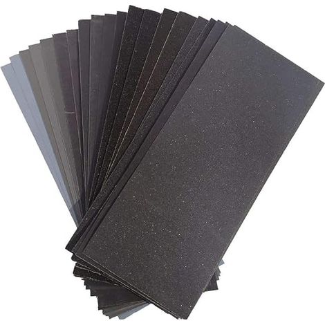 Sandpaper, 80 120 150 180 240 320 400 600 800 1000 1200 1500 2000 3000 5000 Grit, Water/Dry Sandpaper, for Finishing Cars Metal Wood Paint Walls, 3.5 x 23 cm