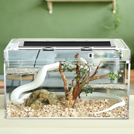 1 Boîte d'élevage Reptile, Transparent PC, 50x24x27cm, Ventilation, Verrouillage Sécurité, Terrarium Insectes (1/5)