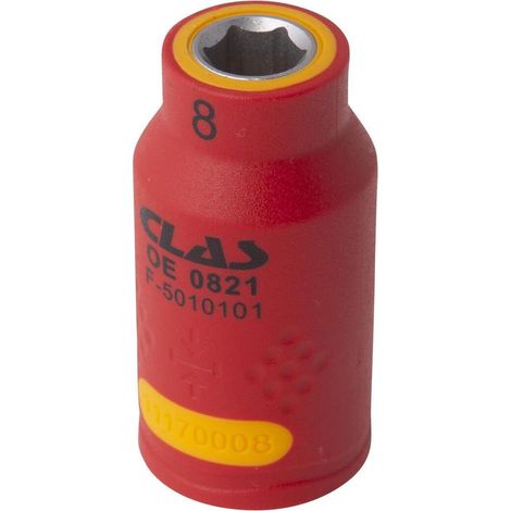 Douille isolée 3/8" 8mm - OE 0821 - CLAS Equipements