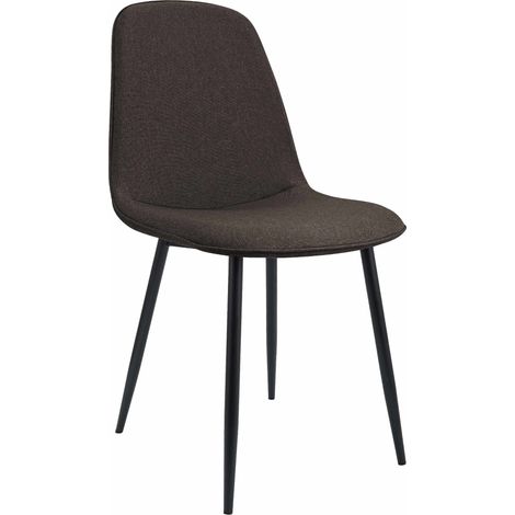 Sedia da cucina/sala da pranzo dal design moderno x1 in tessuto marrone con struttura in metallo nero 100007161