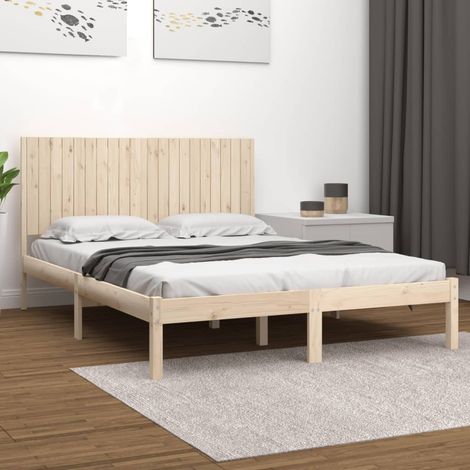 Cadre de lit sans matelas 200x200 cm bois massif de pin (1/5)
