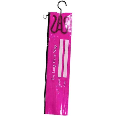 Sac de rangement pour extensions de cheveux, étui de transport pour perruques, transparent, léger et anti-poussière, cintre pour extensions de cheveux (queue de cheval, etc.), idéal pour les voyages e (1/5)