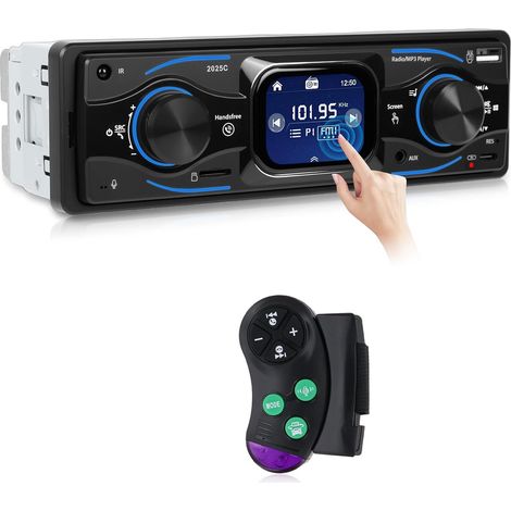 Autoradio 1 Din avec écran Tactile 2,7 Pouces - Compatible MP3, Radio, Interface Mains Libres ISO, égaliseur, FM, Bluetooth, lumières colorées - Chargement AUX, clé USB, Type C (1/5)