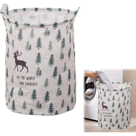 CCYKXA Canvas Laundry Basket, Waterproof Dirty Laundry Hamper, Foldable Dirty Laundry Basket, Baby Laundry Basket with Handles, Storage Basket for Children's Room, Laundry Room