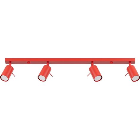 Plafones RING rojo acero 4xGU10 80cm Sollux (1/2)
