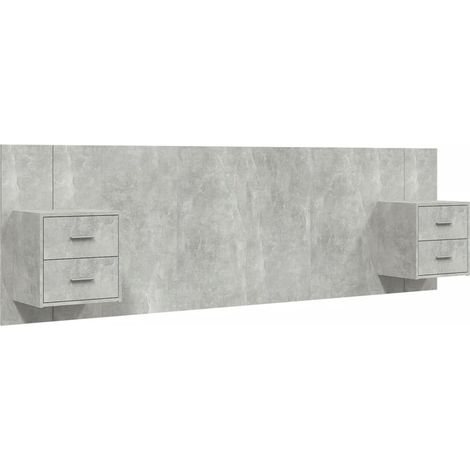 Tête de lit,Panneau décoratif avec armoires Gris béton Bois d'ingénierie CFW6605229 (1/5)