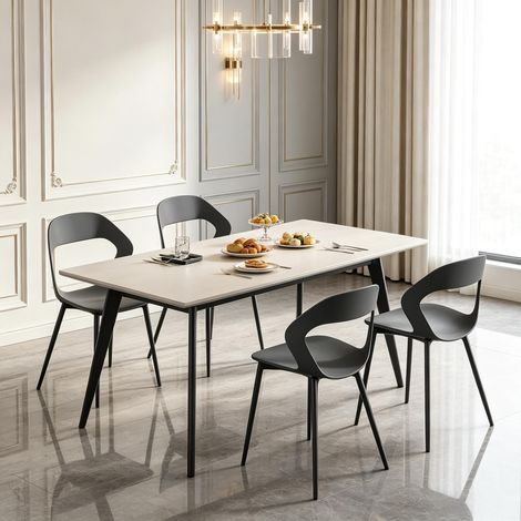 Sedie da designer con struttura snella, gruppo di sedie con schienale ergonomico, set di 4 sedie da pranzo dal design moderno (solo con 4 sedie) (1/5)