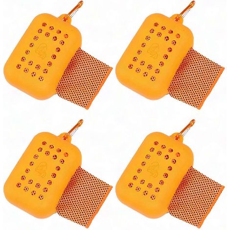 4-teiliges Sport-Kühlhandtuch-Set, schnelltrocknende Mikrofaser, Yoga- und Fitness-Kühlhandtuch, ideal zum Laufen, Rosenrot (1/5)