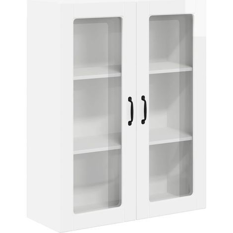 Maison Exclusive - Mobile in vetro da parete LUCCA Bianco Lucido 80 x 31 x 100 cm