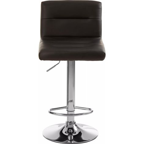 Interiors By Premier Adjustable Height Black Seat Bar Stool With Chrome Base, Comfortable Bar Chair, Sleek Modern Bar Stool (1/5)