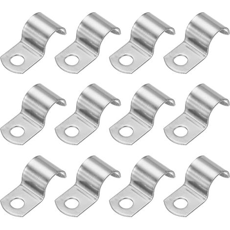 12 Pcs 16mm Collier Rigide Pour Tuyau 1 Trou Epaisseur U Support (1/5)