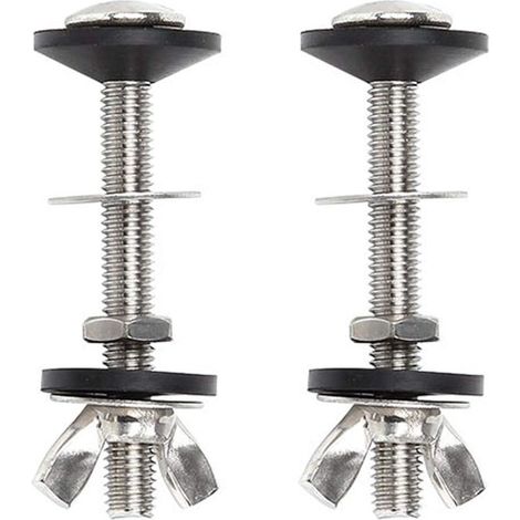 Boulon de toilette kit de boulons de réservoir à bol, kit de 2 pièces pour cassette à vis, fixation universelle pour WC en acier inoxydable, facile à installer (1/5)