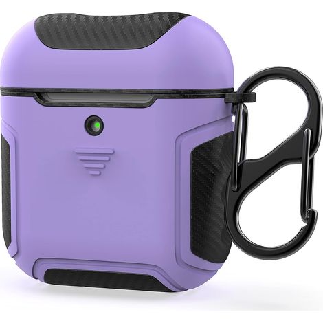 Harte Silikonhülle für AirPods 1/2, lila/schwarz (1/5)