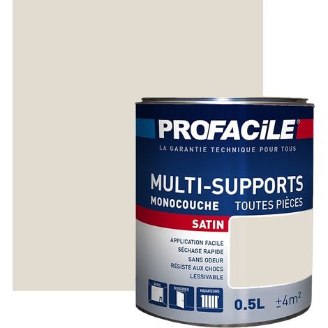 Peinture intérieure multi-supports, satin, murs, plafonds, boiseries, radiateurs, sans odeur, plusieurs teintes PROFACILE E2DCD0 0.5 litre