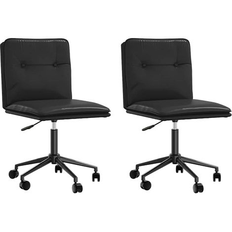 Maison Exclusive - Esszimmerstühle 2 Stk. Schwarz Kunstleder (1/5)