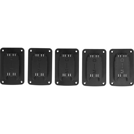 5 Supports de rangement pour outils, supports de fixation de batterie pour outils électriques Milwaukee, noir (1/5)