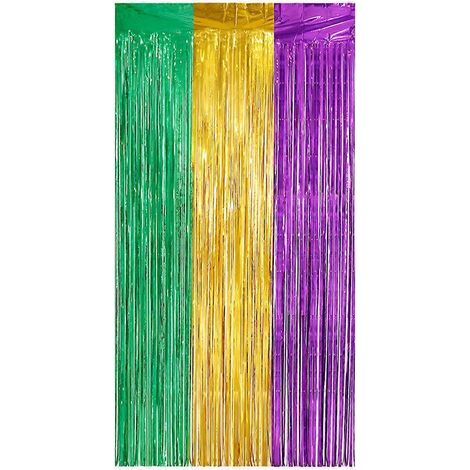 Set aus Fransen-Vorhängen für Partykulisse, Karnevals- und St. Patrick's Day-Dekorationen – 200 x 100 cm (1/4)