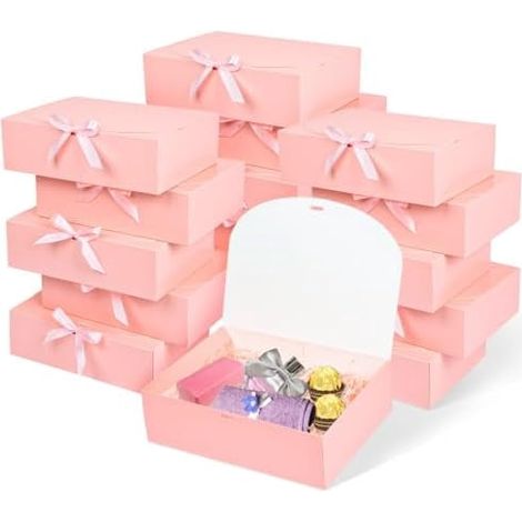 Boîte Cadeau - Boîte à Couvercle - 12 x 9,8 x 3,1 Pouces - Carton Blanc 350 G/M² - Pour Mariage Anniversaire Noël - Lot de 12 (1/5)