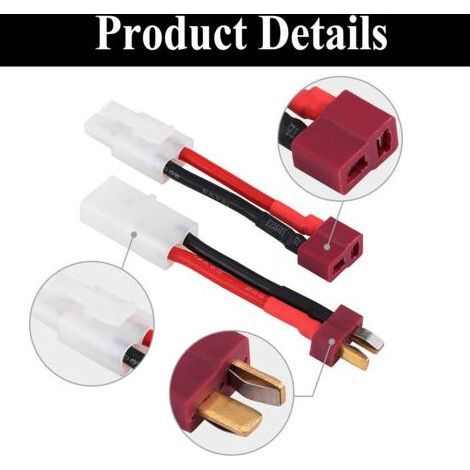 Adapter Cable, 2pcs 14 AWG T Female/Male to Male/Female Cable, T Plug Cable Connector For, Compatible with Adapter Cable (1/2)
