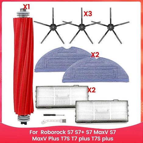 Pièces de rechange pour aspirateur robot Roborock S7, S7+, S7 MaxV, S7 MaxV Plus, T7S, T7 Plus, T7S Plus : brosse F (1/5)