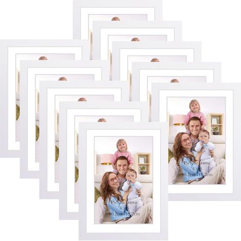 10x15 Fotorahmen Collage Set Weiß Bilderrahmen Geschenk Wand Tisch 13x18 cm (1/5)