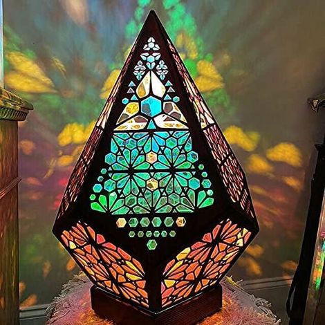 Lampe Projection 3D - Abat-jour Creux avec Effet Lumineux Coloré - Décoration Intérieure pour Salon Chambre ou Bureau - 1 Pièce (1/5)