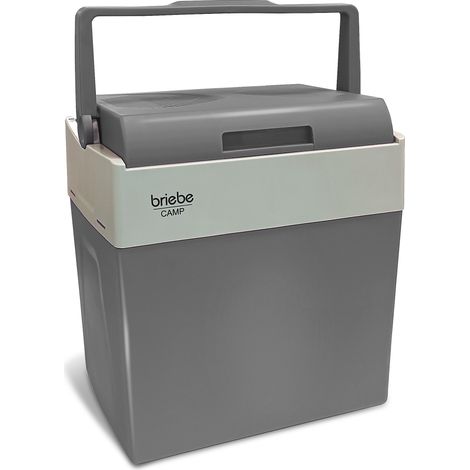Briebe CF1153 Nevera Portátil Eléctrica de Viaje, Coche, Camping, 28 L, Conexión 12V y 220V, Enfría y Calienta 55W Gris