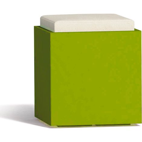 Puf Comfy Cuadrado Verde en Polímero Monacis - Cm 40X40X47,5 H