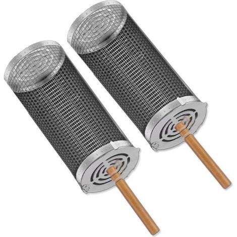 2 pièces barbecue paniers de emboîtables, avec poignée en panier a champignon bois, panier de grillage enroulable , grille four universelle pour grill extérieur ,Convient Aux Viandes Grillées,Légume (1/5)
