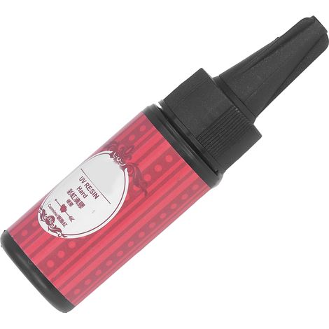 Colle UV rouge, sûre et non toxique, flacon scellé de 25 g, polymérisation et séchage rapides. Cette résine adhésive à polymérisation UV est idéale pour le cristal. (1/5)