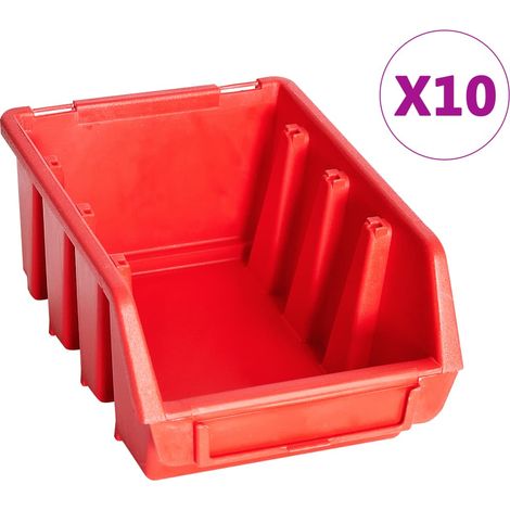 vidaXL Kit Contenitori 29 pz con Pannelli a Parete Rosso e Nero