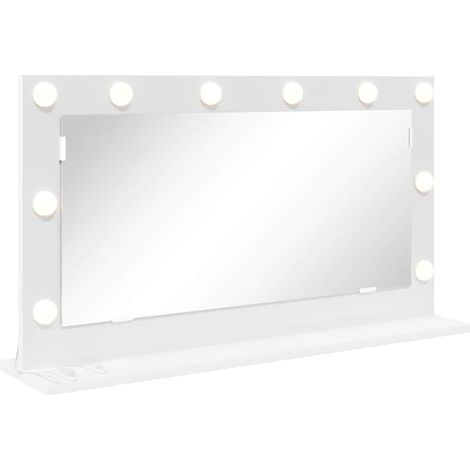 Miroir de vanité Blanc 80 x 45 x 18 cm Verre et bois composite CFW158850 (1/5)
